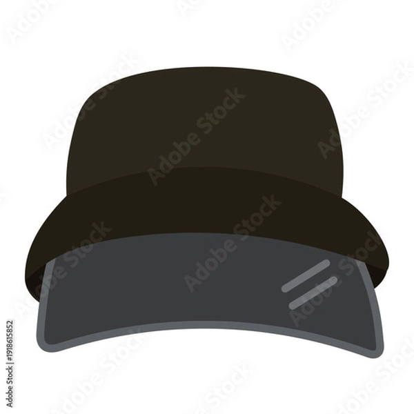 Obraz 日焼け防止効果のある黒いサンバイザー付き帽子