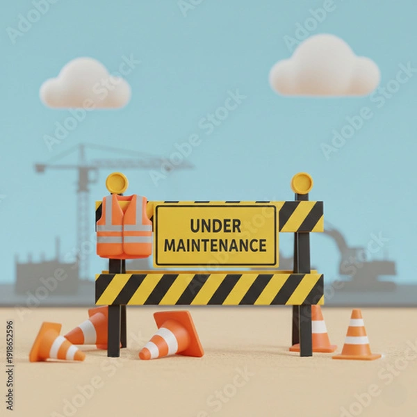 Obraz under construction sign