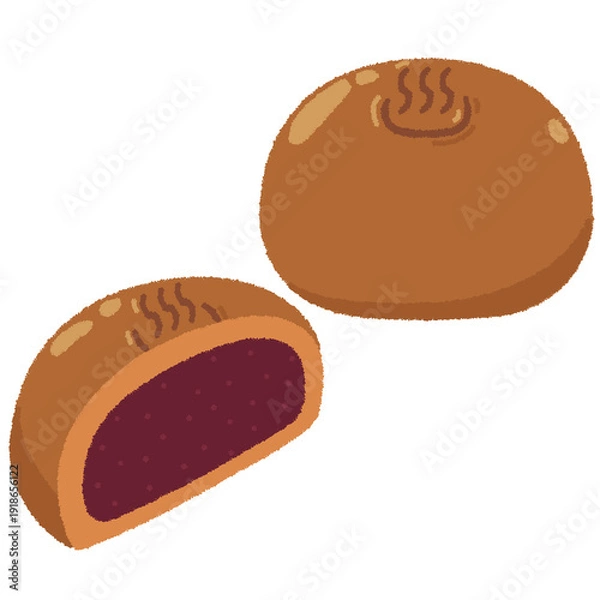 Obraz 温泉まんじゅうのイラスト