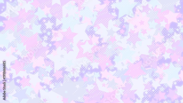 Obraz パステルカラーの輝く星のゆめかわいい背景