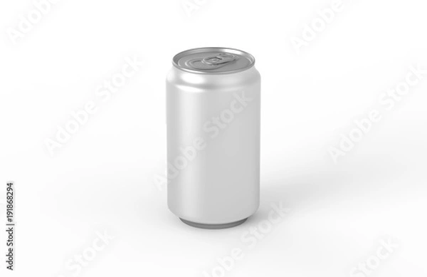 Obraz Makieta pustej małej aluminiowej sody. Idealny do piwa, piwa typu lager, alkoholi, napojów bezalkoholowych, napojów gazowanych, napojów gazowanych, lemoniady, coli, napojów energetycznych, soków, wody itp.