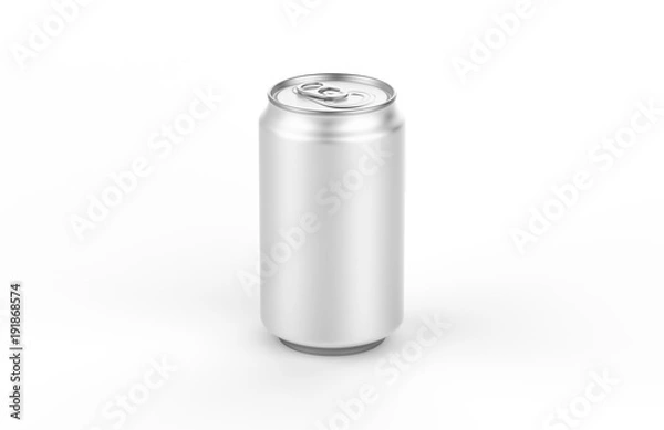 Obraz Blank small aluminium soda can mockup. Ideal for beer, lager, alcohol, soft drinks, soda, fizzy pop, lemonade, cola, energy drink, juice, water etc.