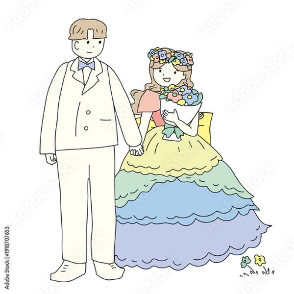 Obraz 虹色ウェディングドレス挿絵