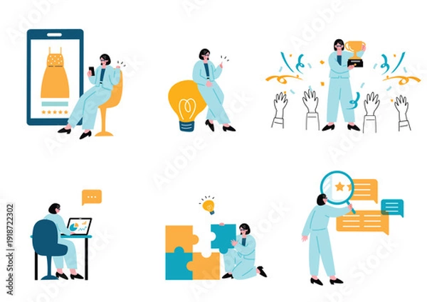 Obraz ビジネス女性のイラストセット