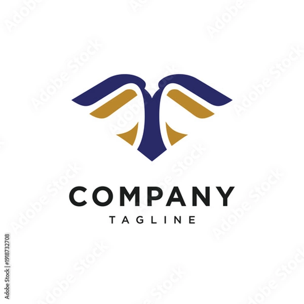 Obraz Letter T Eagle Simple Elegant Logo Icon Vector