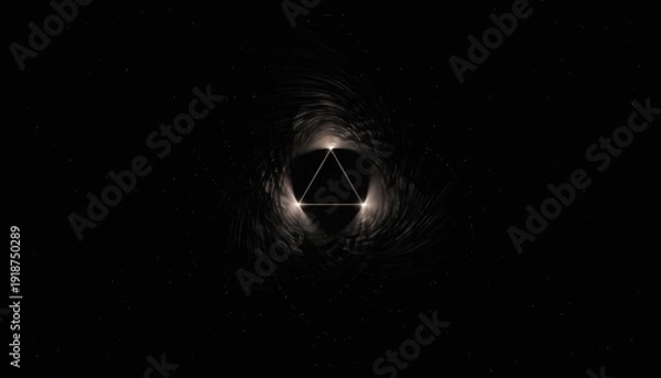 Obraz Stunning triangular light formation in dark space with star trails