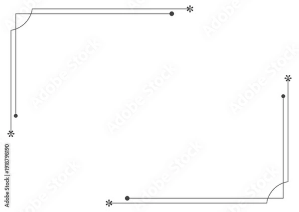 Obraz シンプルでスタイリッシュなラインフレーム　モノクロ