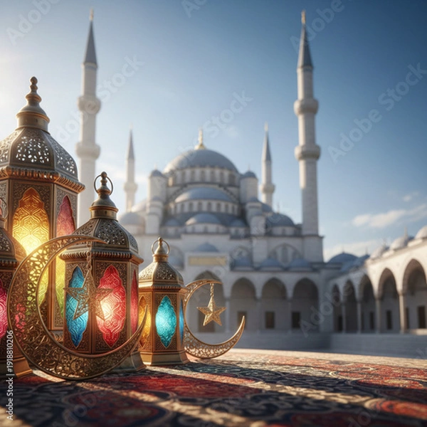 Obraz Ramadan scene with Moroccan-style lanterns