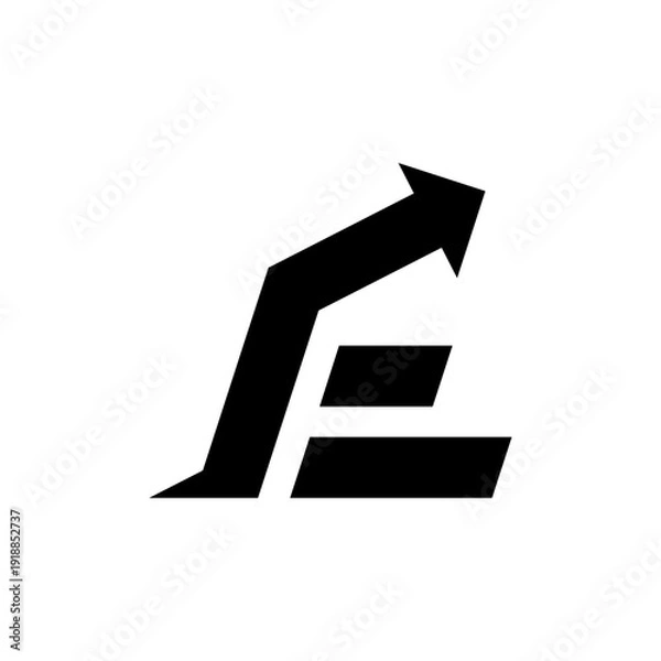 Obraz Simple arrow letter E logo