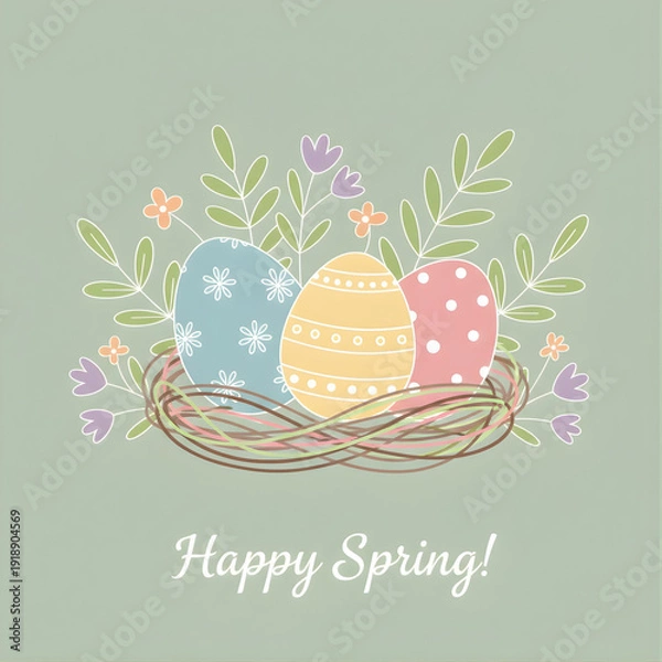 Obraz easter card with eggs