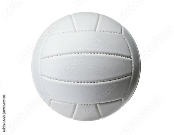 Fototapeta A pristine white volleyball against a solid black background