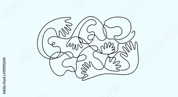 Obraz Abstract Togetherness Pattern Line Illustration