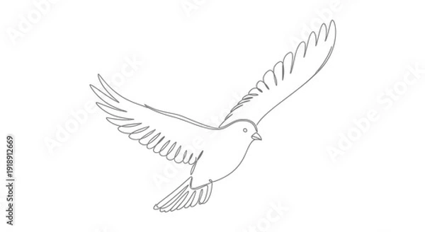 Obraz Abstract Flight Symbol in Continuous Line Art