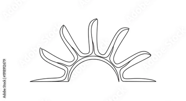 Obraz Minimal Rising Sun Continuous Line Symbol