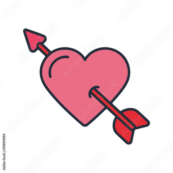 Obraz Heart with Arrow Icon