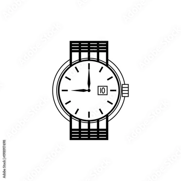 Obraz Elegant simple watch illustration with date feature