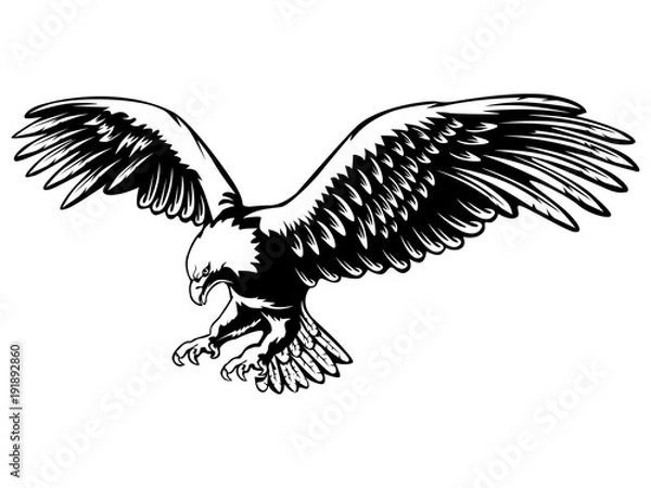 Obraz Eagle emblem black on white