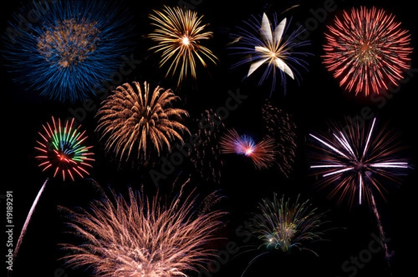 Fototapeta a display of colorful fireworks