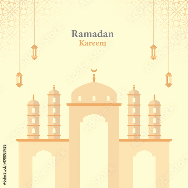 Obraz Elegant Ramadan Kareem Mosque Vector Background Template