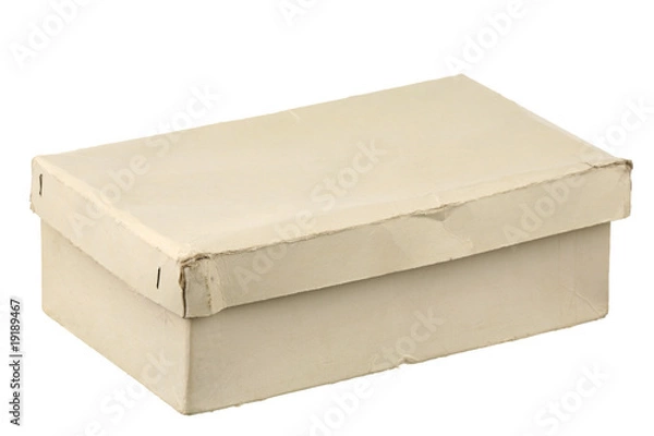 Obraz Old cardboard box on a white background