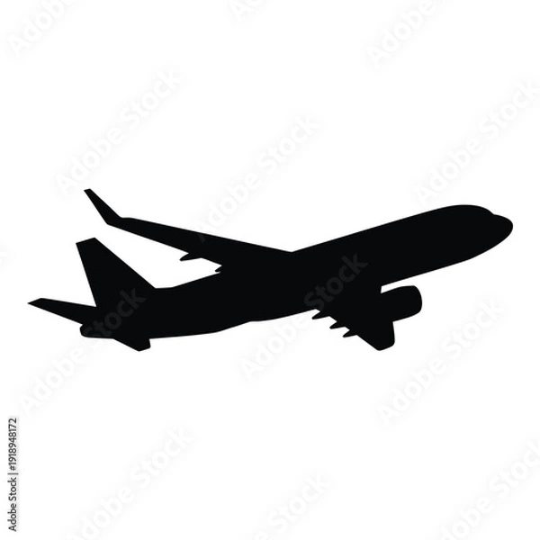 Obraz Airplane Flight Vector, Silhouette, Illustration
