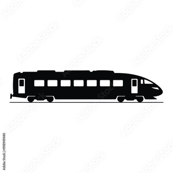Obraz Train Journey Vector, Silhouette, Illustration