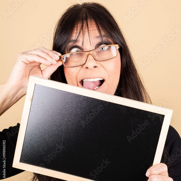 Obraz Frau mit Schild