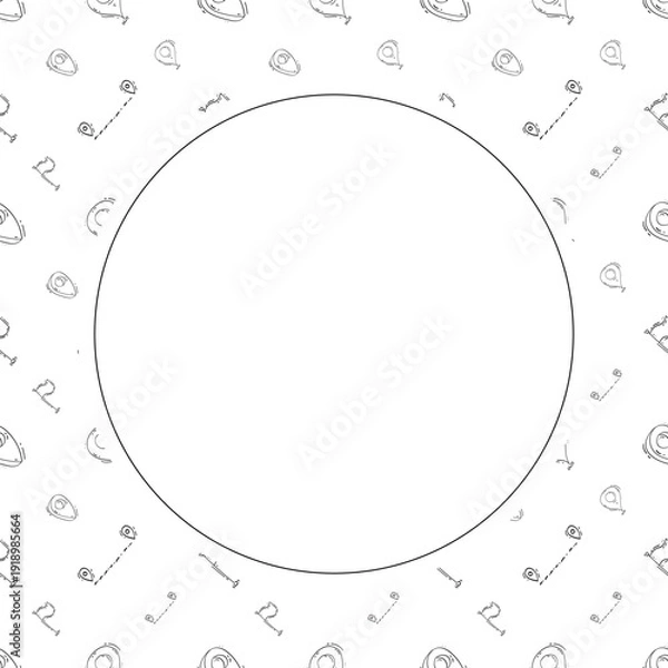 Obraz hand drawn map pins location circle frame background