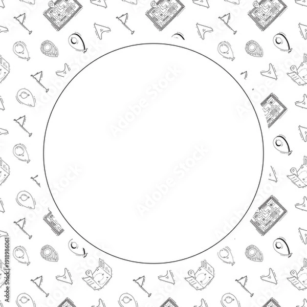 Obraz hand drawn map pins location circle frame background