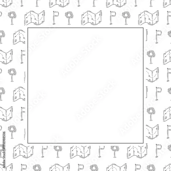 Obraz hand drawn map pins location square frame background