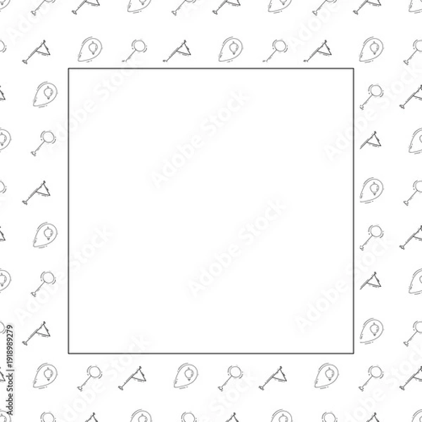 Obraz hand drawn map pins location square frame background