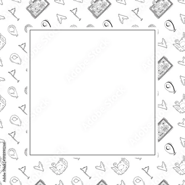 Obraz hand drawn map pins location square frame background