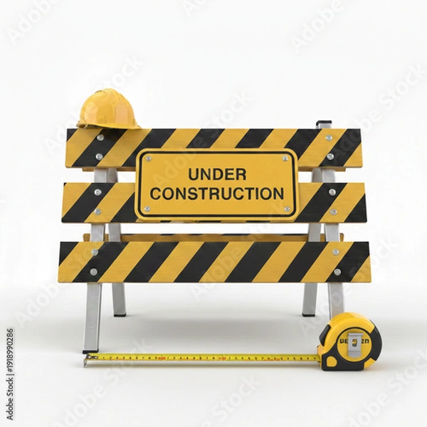 Obraz yellow hazard panel with diagonal striped bas