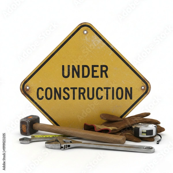 Obraz under construction sign