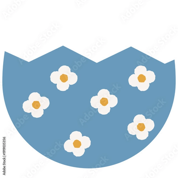 Obraz Cracked Egg with Flowers Illustration