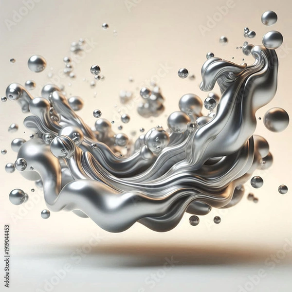 Obraz 究極の立体感 躍動する金属流体