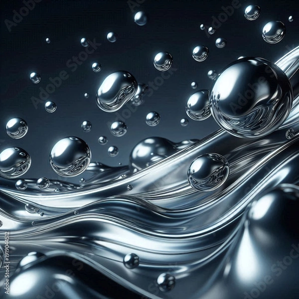 Obraz 躍動する銀の波紋と未知の輝き