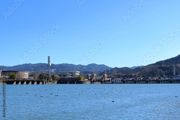 Obraz 大津市南郷の瀬田川洗堰