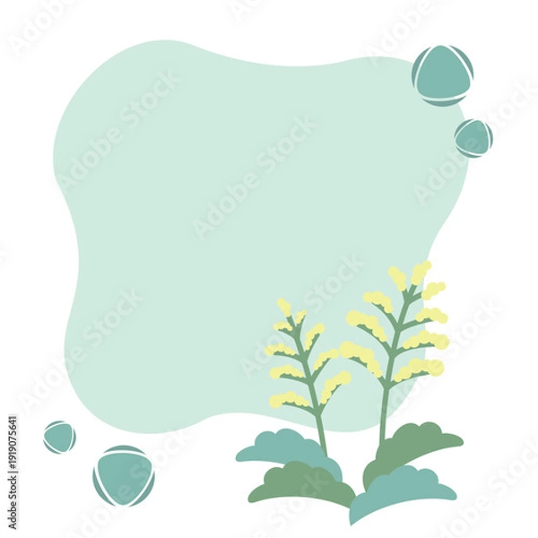 Obraz 蓬の花粉が飛散しているイメージのフレーム