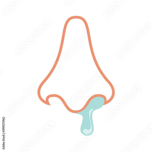 Obraz 鼻から流れる鼻水