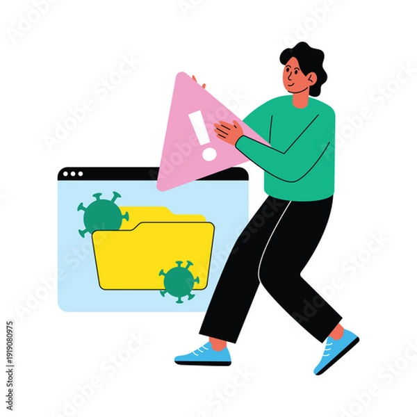 Obraz Virus Attack Warning vector illustrations EPS file