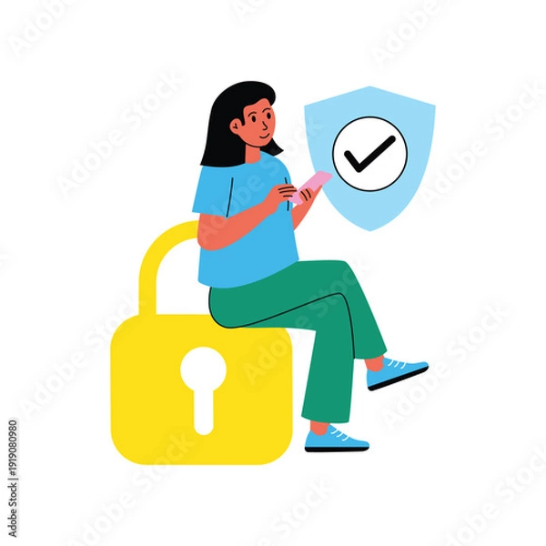Obraz Personal Data Protection vector illustrations EPS file