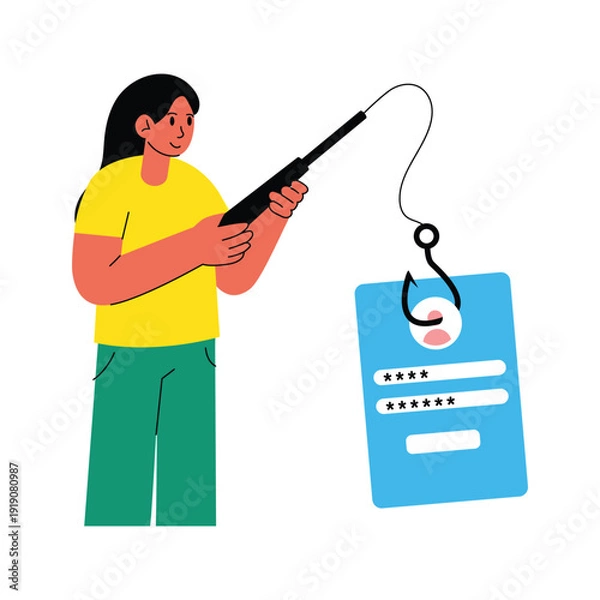 Obraz Phishing Link Warning vector illustrations EPS file