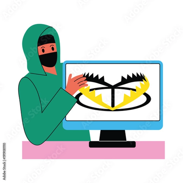 Obraz Hacker Trap vector illustrations EPS file