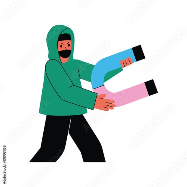 Obraz Hacker Stealing Data vector illustrations EPS file