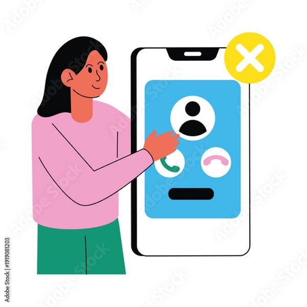 Obraz Blocking Unknown Sender vector illustrations EPS file