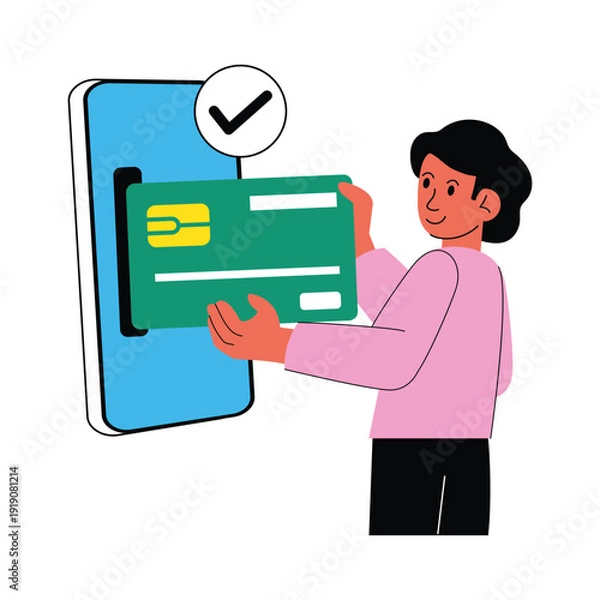 Obraz Shopper making payment vector illustrations EPS file