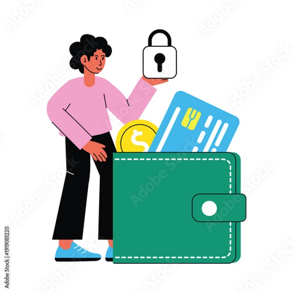 Obraz Secure Wallet vector illustrations EPS file