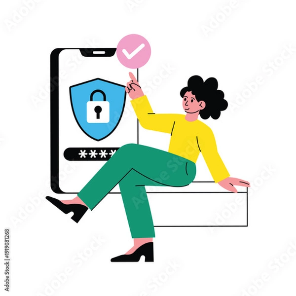 Obraz Two step verification vector illustrations EPS file