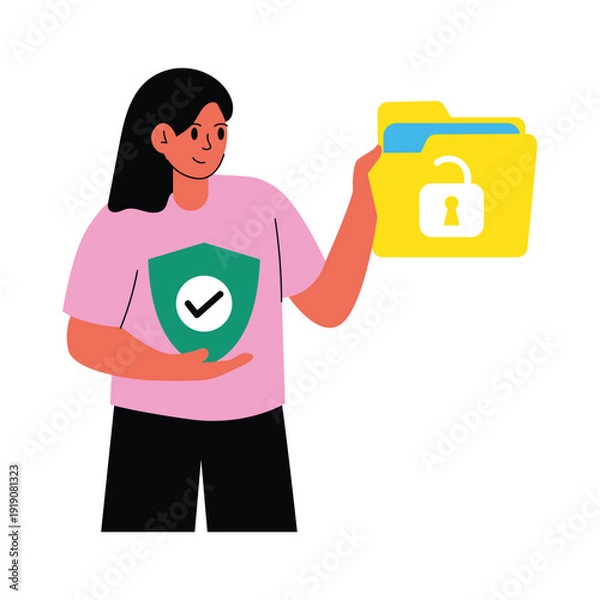 Obraz Secure File Transfer vector illustrations EPS file